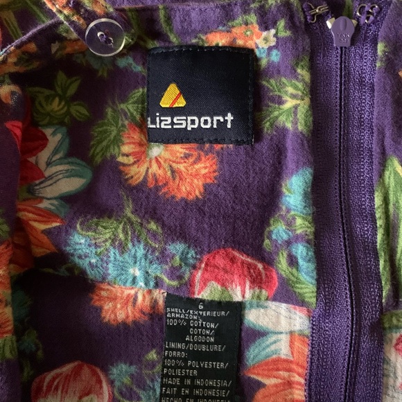 Vintage Lizsport purple Floral dress - Picture 3 of 8